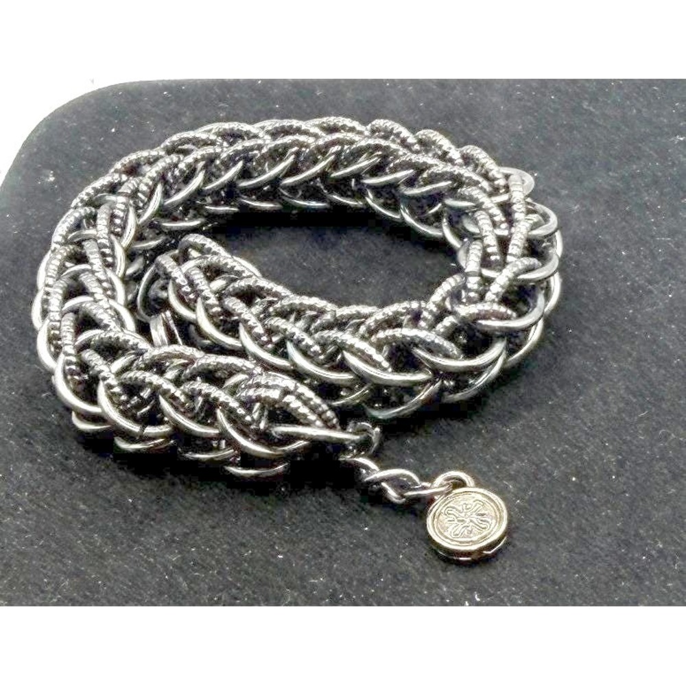 Simply Vera Vera Wang Gunmetal Chunky Chain Bracelet Adjustable 8-9"
